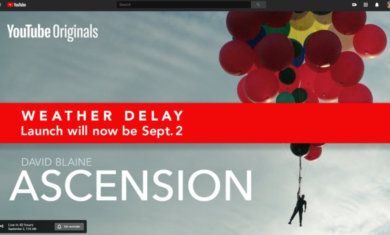 David Blaine Ascension Postponed