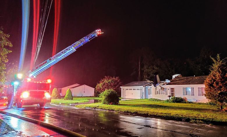 Plane crashes onto house in Groton, Connecticut. Photo courtesy of Groton Police Department