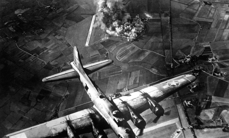 "The first big raid by the 8th Air Force was on a Focke Wulf plant at Marienburg. Coming back, the Germans were up in full force and we lost at least 80 ships - 800 men, many of them pals." 1943. Army Air Forces. (OWI) Exact Date Shot Unknown NARA FILE #: 208-YE-7 WAR & CONFLICT BOOK #: 1087