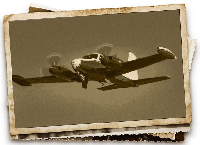 A straight-tail Cessna 310 with the gear in transition. The 1959 model 310C that went missing was a capable airplane with a full suite of deicing equipment, including leading edge pneumatic boots, which is rare for a 310 of that vintage to have.