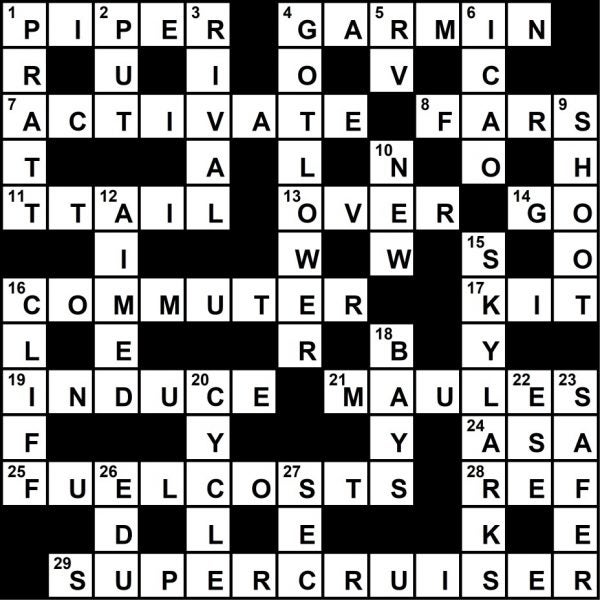 October 2020 Crossword Key