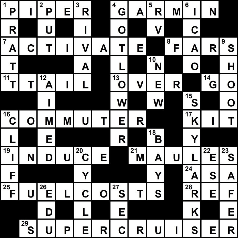 October 2020 Crossword Key