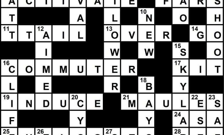 October 2020 Crossword Key