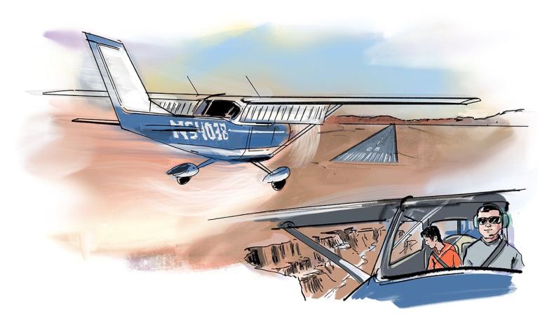 High Desert Flying. Illustration by Gabriel Campanario