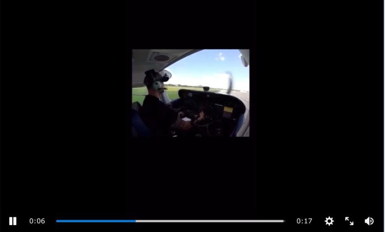 Man flies into hangar