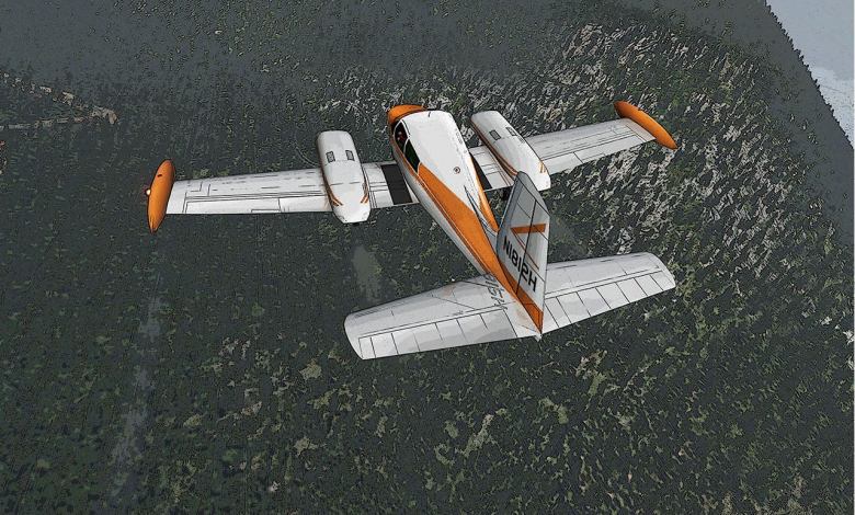 A screen capture from a flight simulation game of a early, straight-tail Cessna 310 put together by Ryan Vince and tweaked by digital artist Michael Kline before being modified one last time by the folks at Plane & Pilot. The plane here represents a best-guess depiction of N1812H, a 1959 Cessna 310C that disappeared on a flight from Anchorage to Juneau, Alaska, in 1972 with four aboard, including two U.S. Congressmen, Nick Begich of Alaska and Hale Boggs of Louisiana. Not a single confirmed piece of evidence has ever been found. This is likely what the flight that day looked like, with weather reported to be at least this bad.