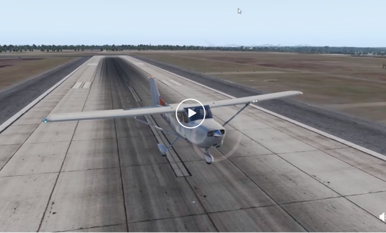 A Microsoft Flight Simulator video shows what happens when a pilot tries to land a Skyhawk in a 65-knot headwind.