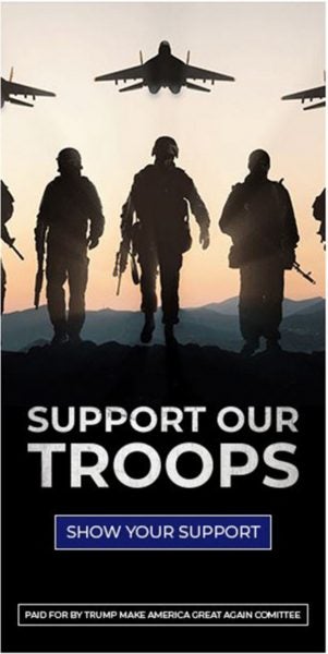Support Our Troops Trump Ad