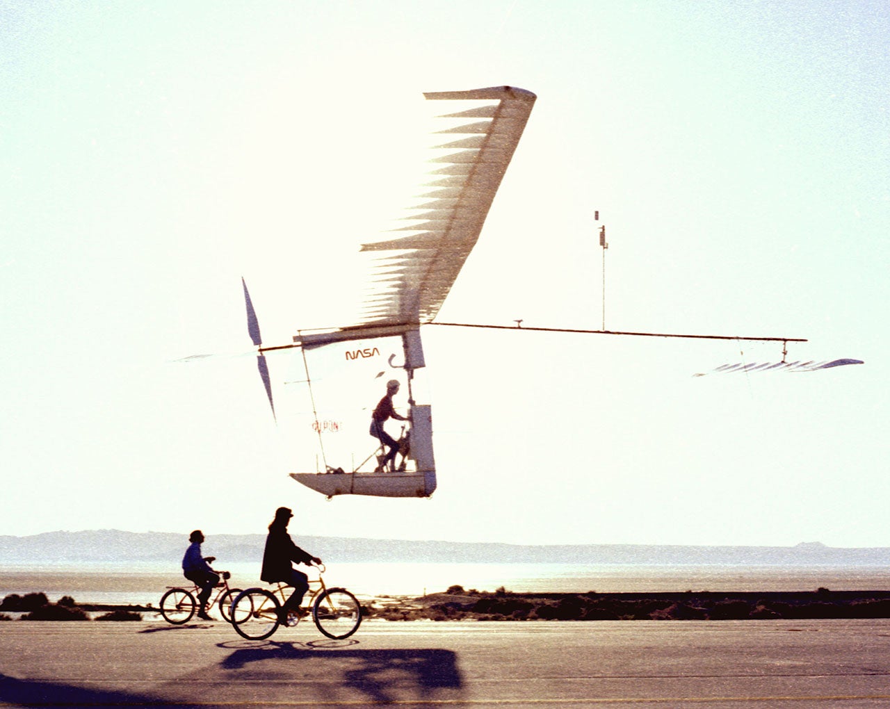 The Gossamer Albatross in flight.