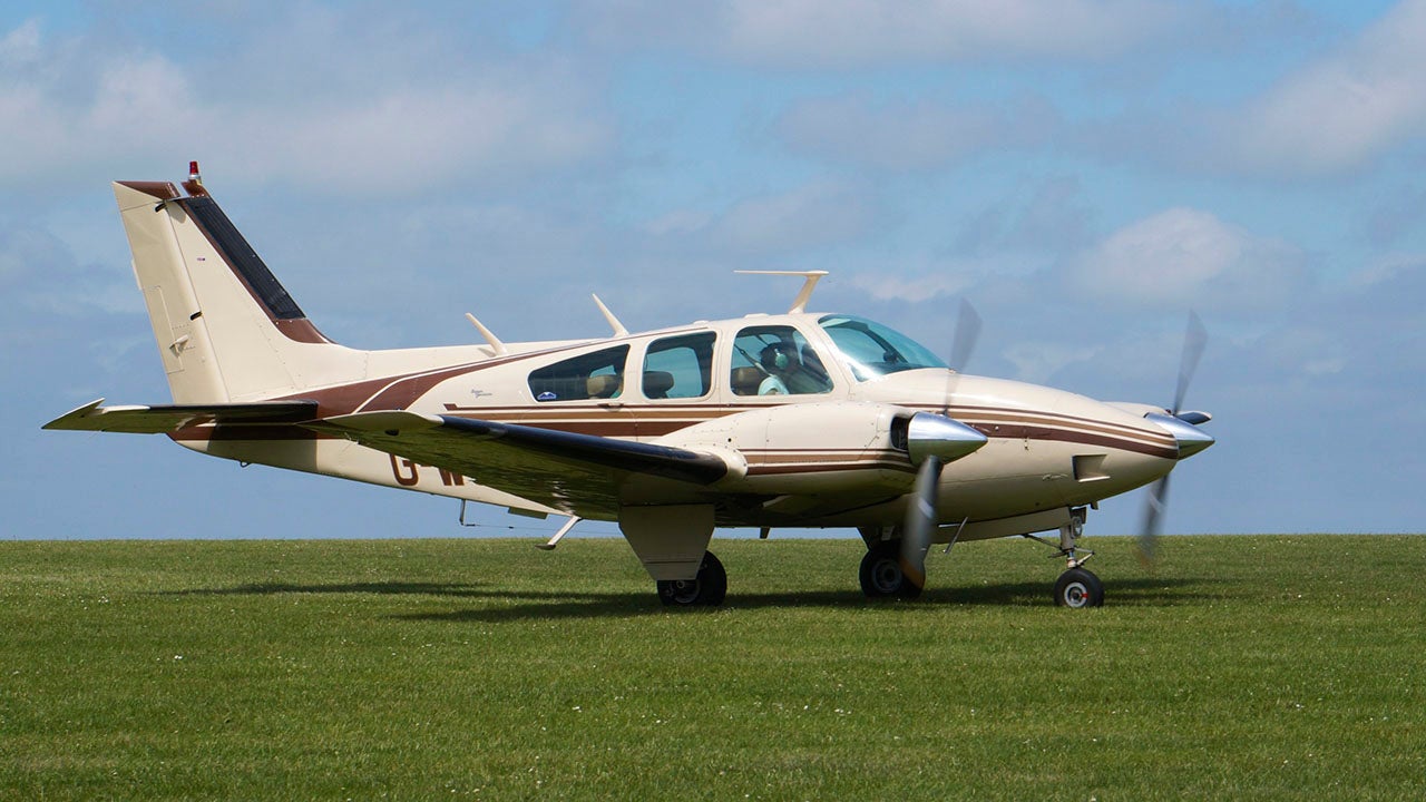 A Beechcraft Baron piston twin similar to the B-58 accident airplane, which crashed in Texas last year after running out of fuel. Photo by Ian Kirk.