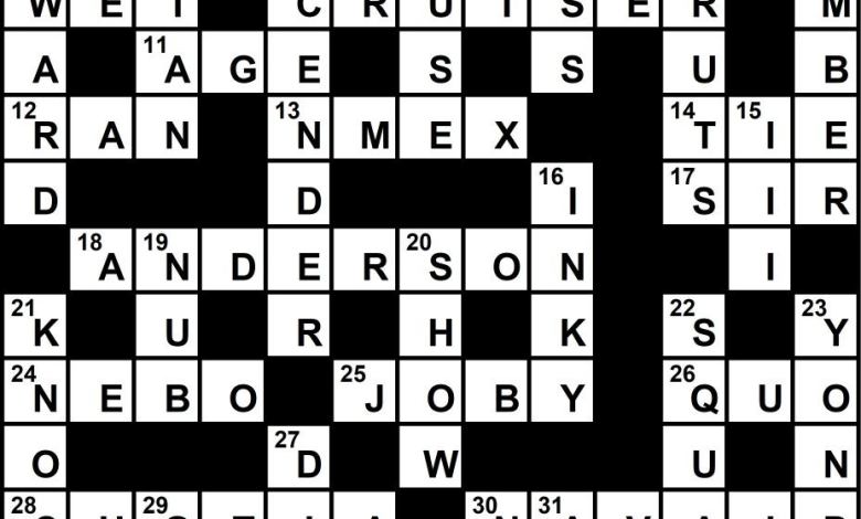 February 2021 Crossword Key