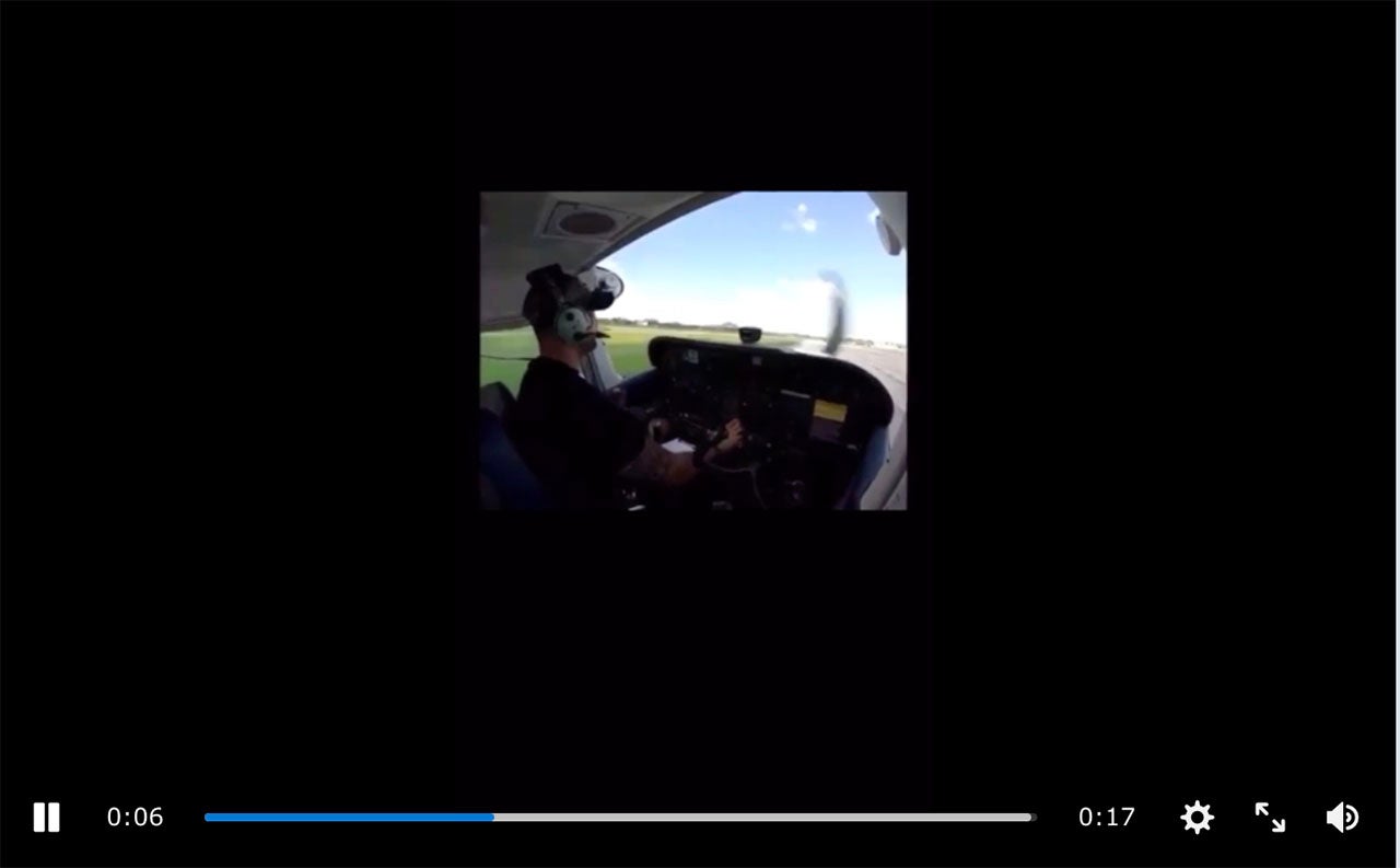 Man flies into hangar