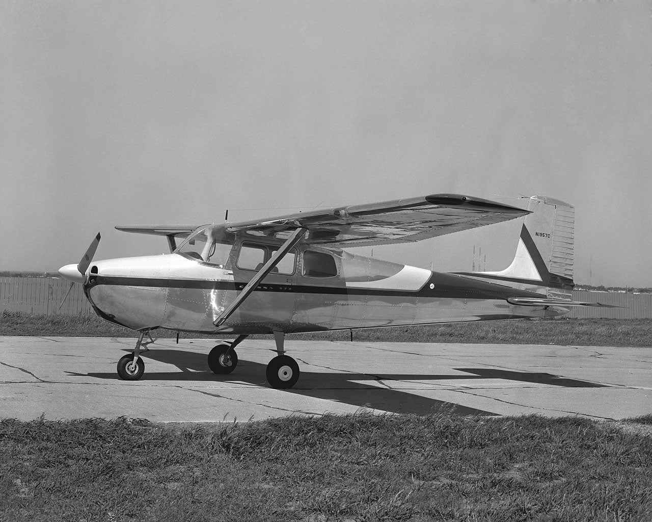 The very first Cessna Model 172, a fastback with a straight tail. Courtesy of Cessna