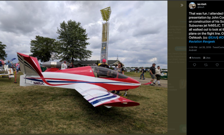 One Dead In Crash of SubSonex Mini Jet In Louisiana