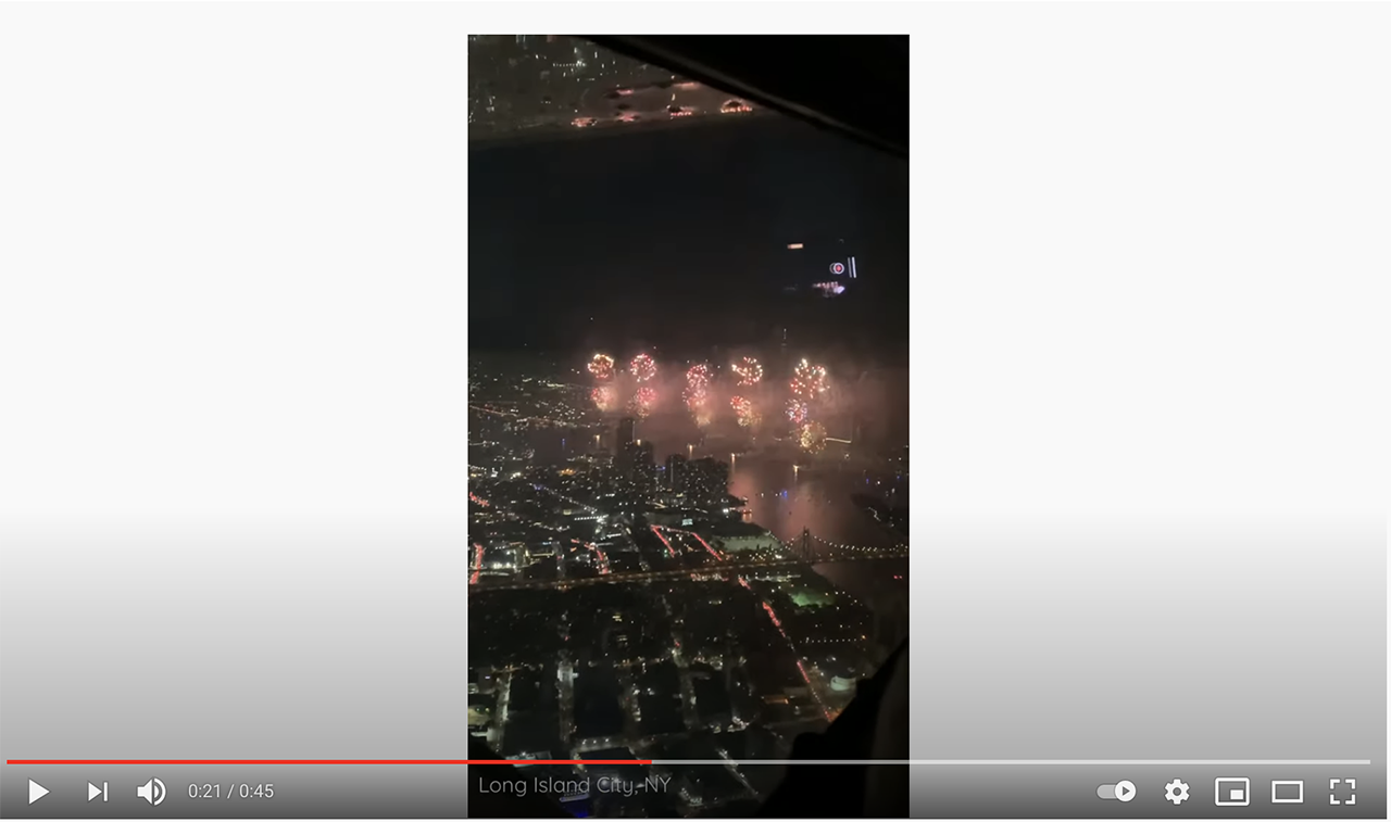 Video: Flying through fireworks