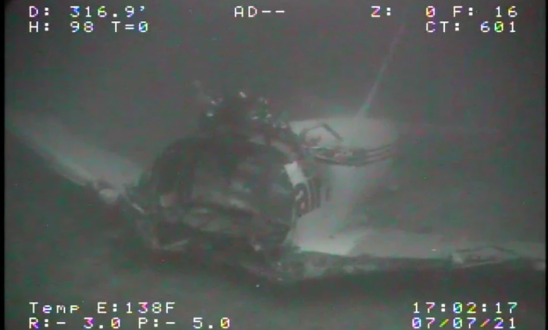 Underwater photo of Transair 810. Courtesy of the NTSB