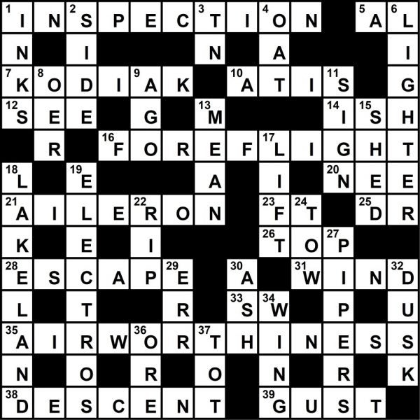 July 2021 Crossword Key