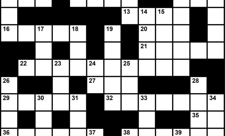 August 2021 Crossword Key
