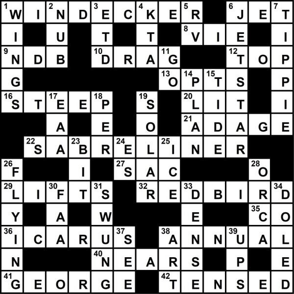 August 2021 Crossword Key