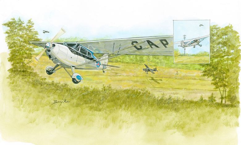 Taking Off In An Old Aeronca Chief On A Short Grass Strip With Tall Tree All Around