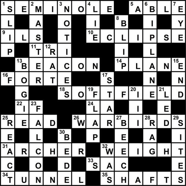 October 2021 Crossword Key