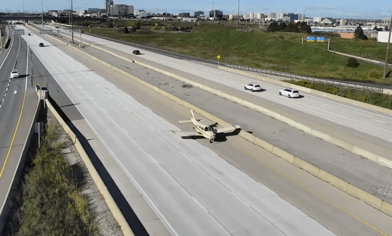 Piper Single Makes Emergency Landing On Ontario Freeway