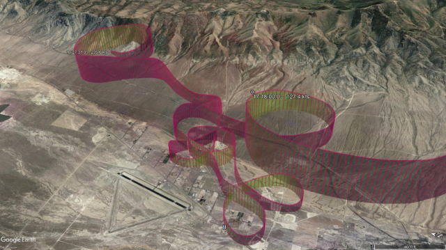 The NTSB's depiction of the plane's flight track.
