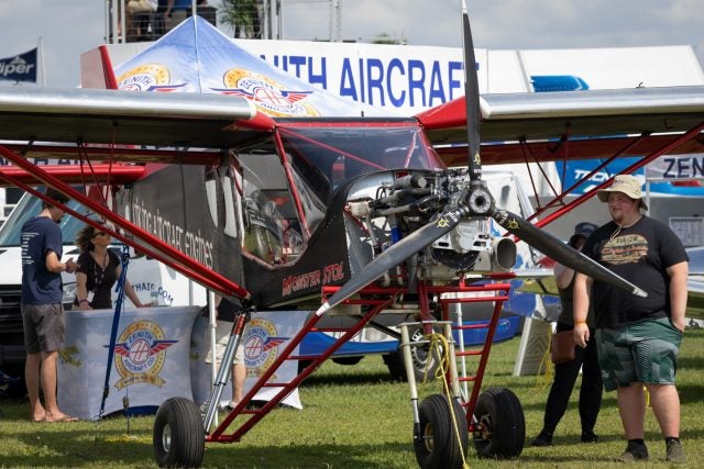 One of the coolest-looking airplanes at any airstrips it goes to, the Viking engine-powered Zenith STOL turned heads at Sun 'n Fun. Photo by Jim Koepnick
