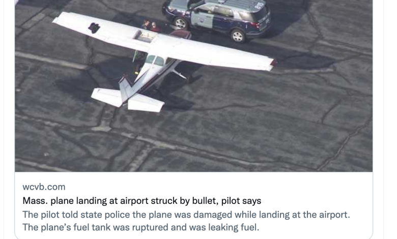 Cessna 172 Hit by Gunfire in Massachusetts