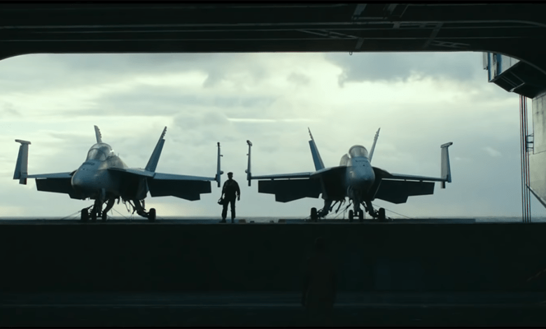 A screenshot from the trailer for Top Gun: Maverick