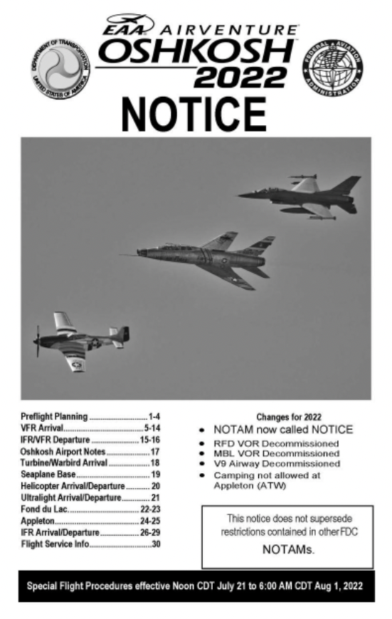 2022 EAA AirVenture Oshkosh ’NOTAM’