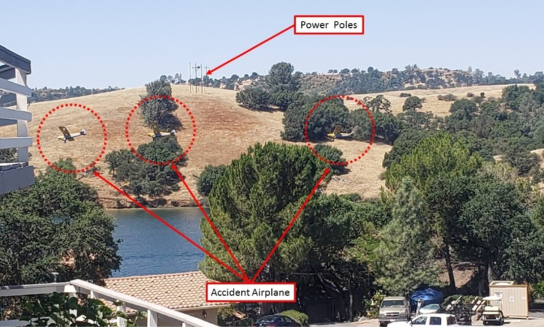 Photo composite of the Piper Cub, right before the crash, by NTSB. -hree Plane Crashes Into Power Lines And Why They Happened