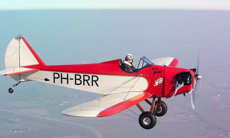 A Dutch registered Bowers Fly Baby in flight. Photo Jeroen Komen via Wikimedia Commons
