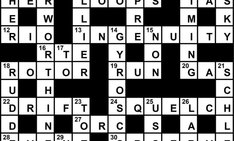 June 2022 Crossword Key