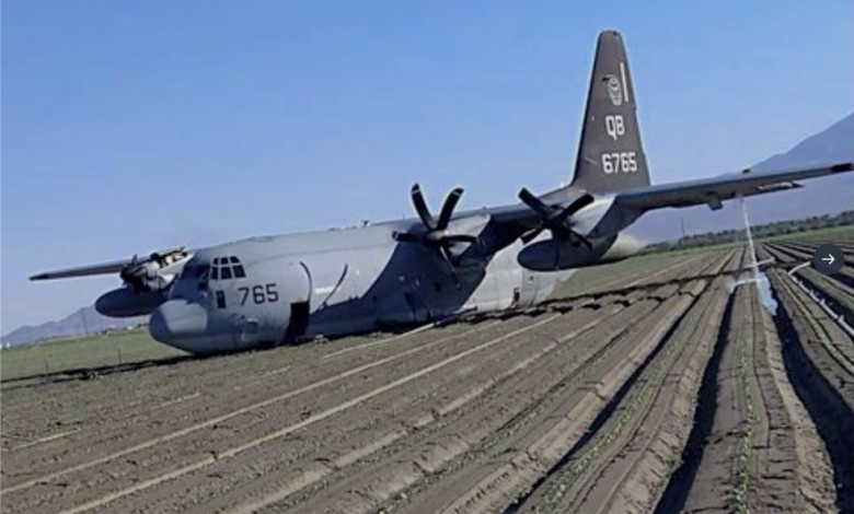 Marine Pilots Makes Crash Landing In C-130