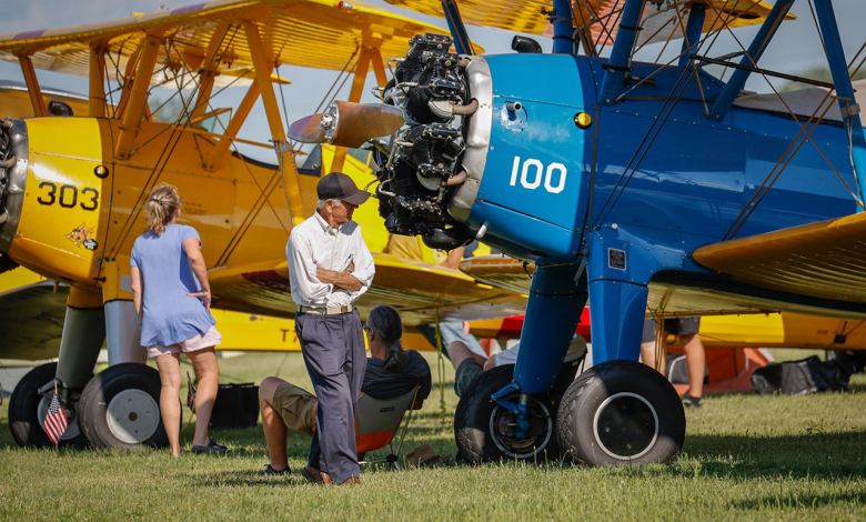 Looking in the Vintage area - Oshkosh AirVenture 2022 Monday