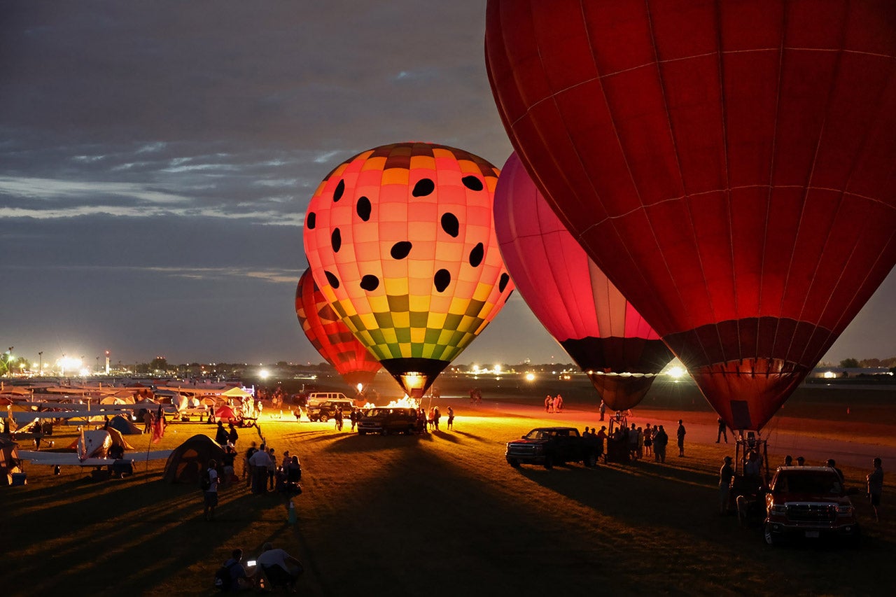 Hot air balloon glow - EAA AirVenture Oshkosh 2022