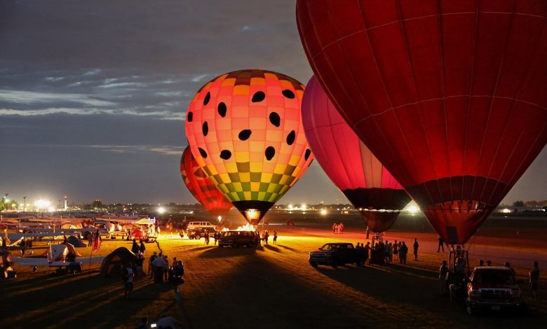 Hot air balloon glow - EAA AirVenture Oshkosh 2022