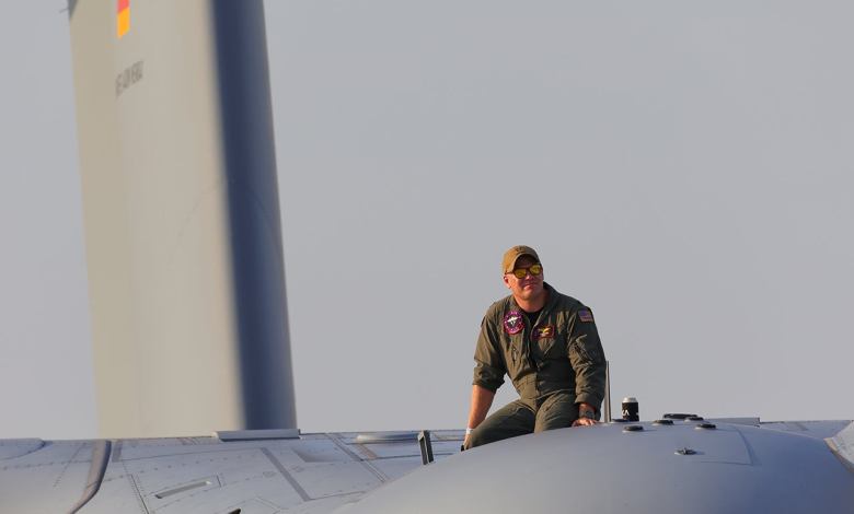 Crew member sits on Airbus A400