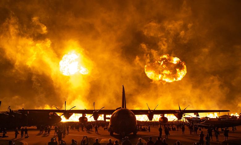 EAA’s signature wall of flames