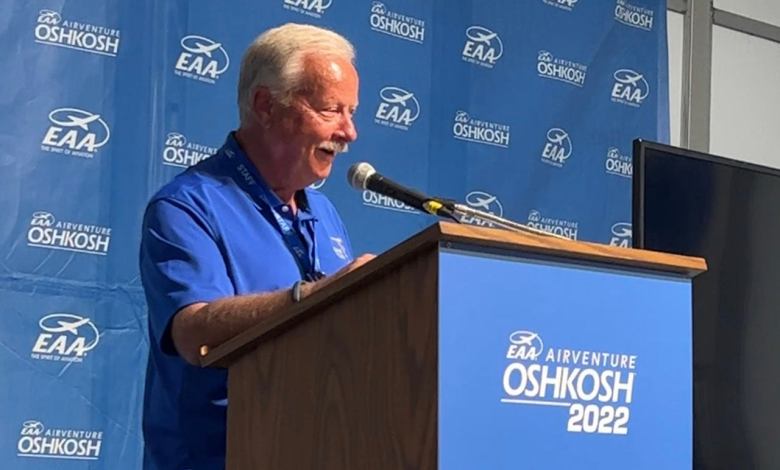 Jack Pelton speaking at EAA AirVenture Oshkosh 2022
