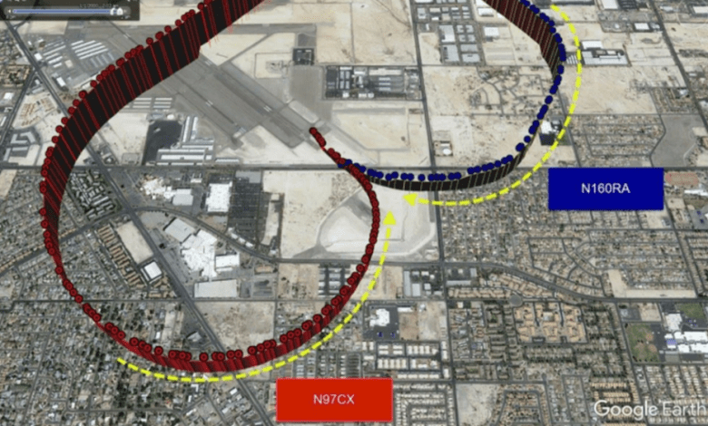 Las Vegas Mid-Air Flight Path