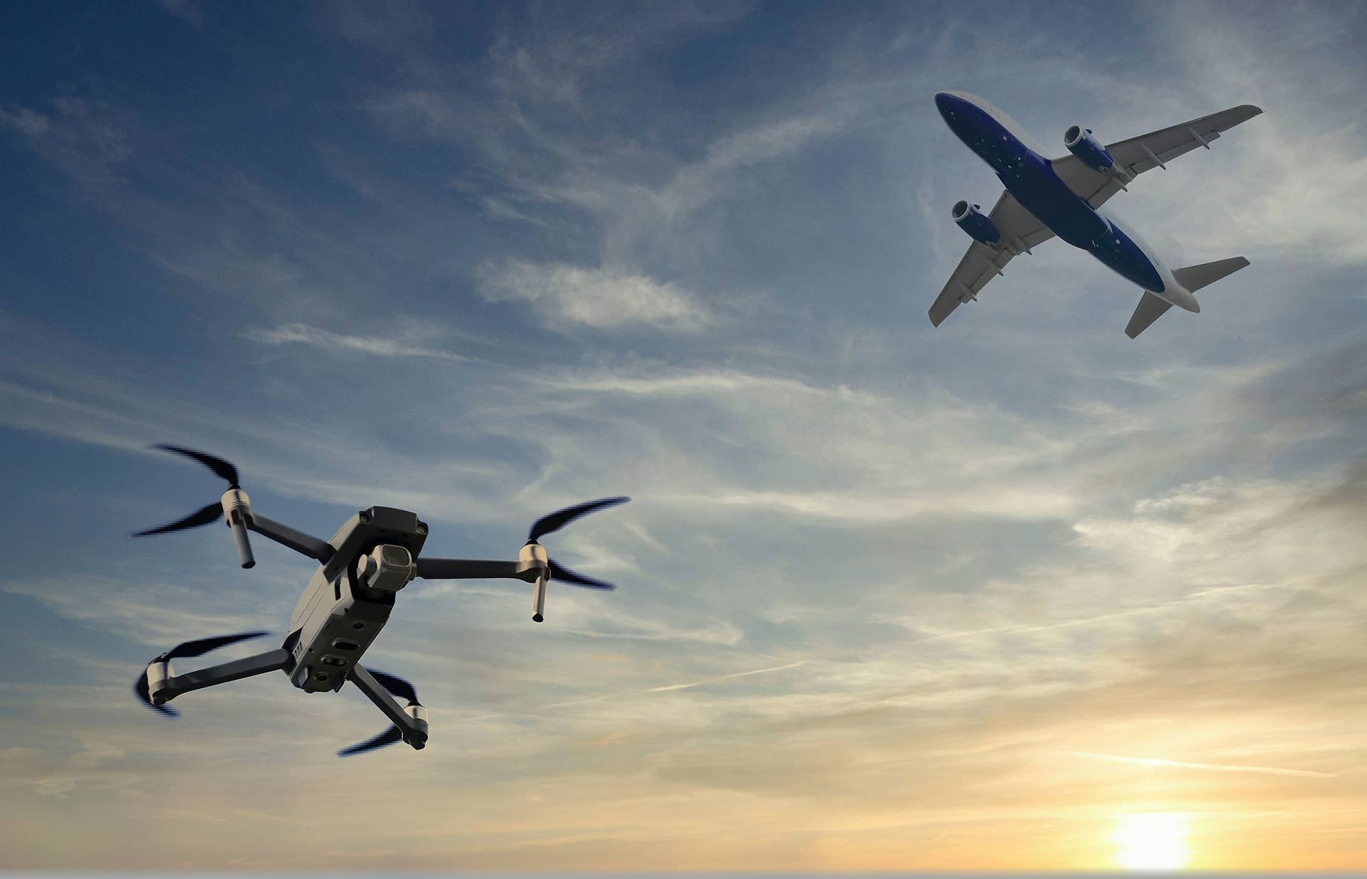 Drone and airplane