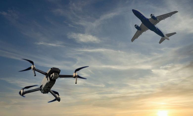 Drone and airplane