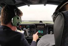 Two pilots in a cockpit