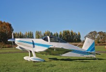 A Thorp T-18 on the grass illustrating the need for aircraft noise abatement