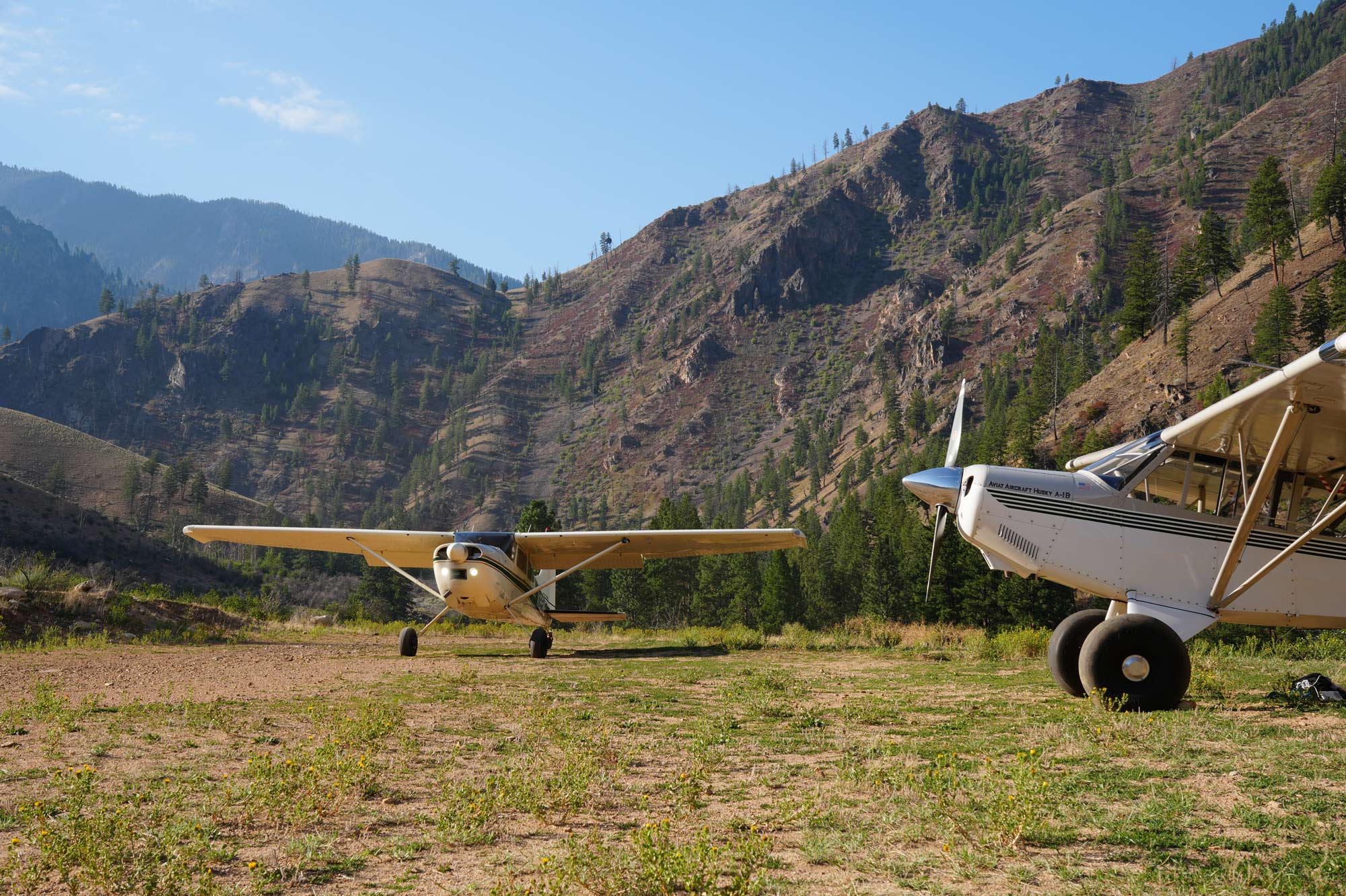 A Skywagon departs Lower Loon Creek in the Idaho Backcountry. [Credit: Cayla McLeod]