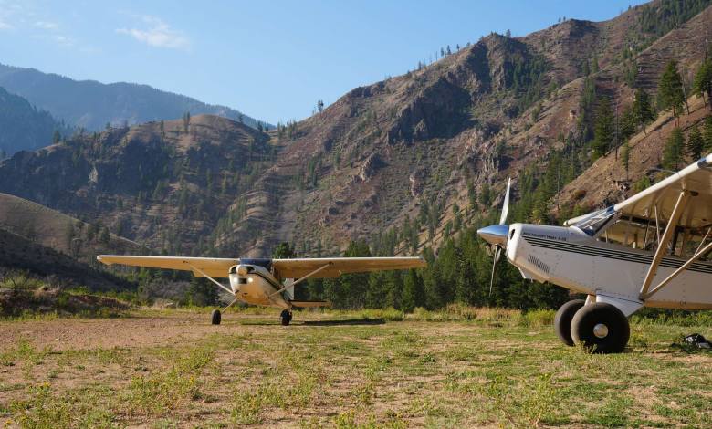 A Skywagon departs Lower Loon Creek in the Idaho Backcountry. [Credit: Cayla McLeod]