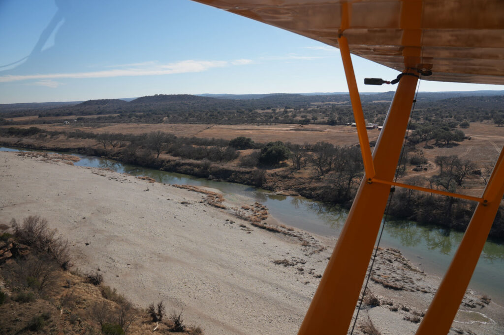 Grass strips, sandbars, and snow