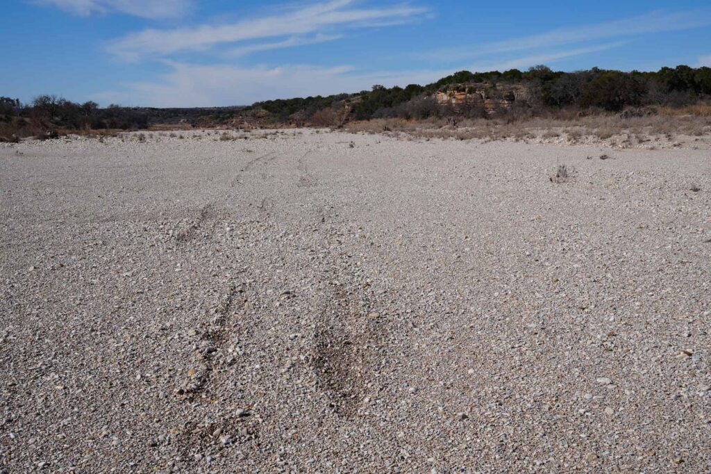 Grass strips, sandbars, and snow